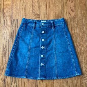 button up denim skirt